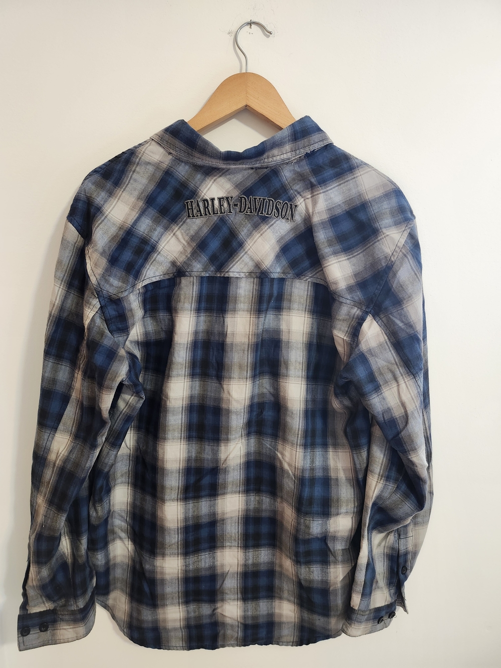 Harley-Davidson Men’s Blue Plaid Flannel Jacket